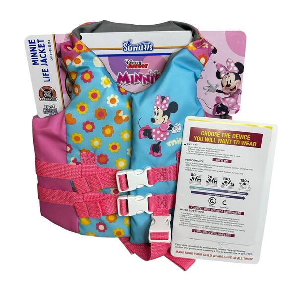 Disney Minnie Mouse Life Jacket for Kids 33-55 lbs New - Picture 1 of 7